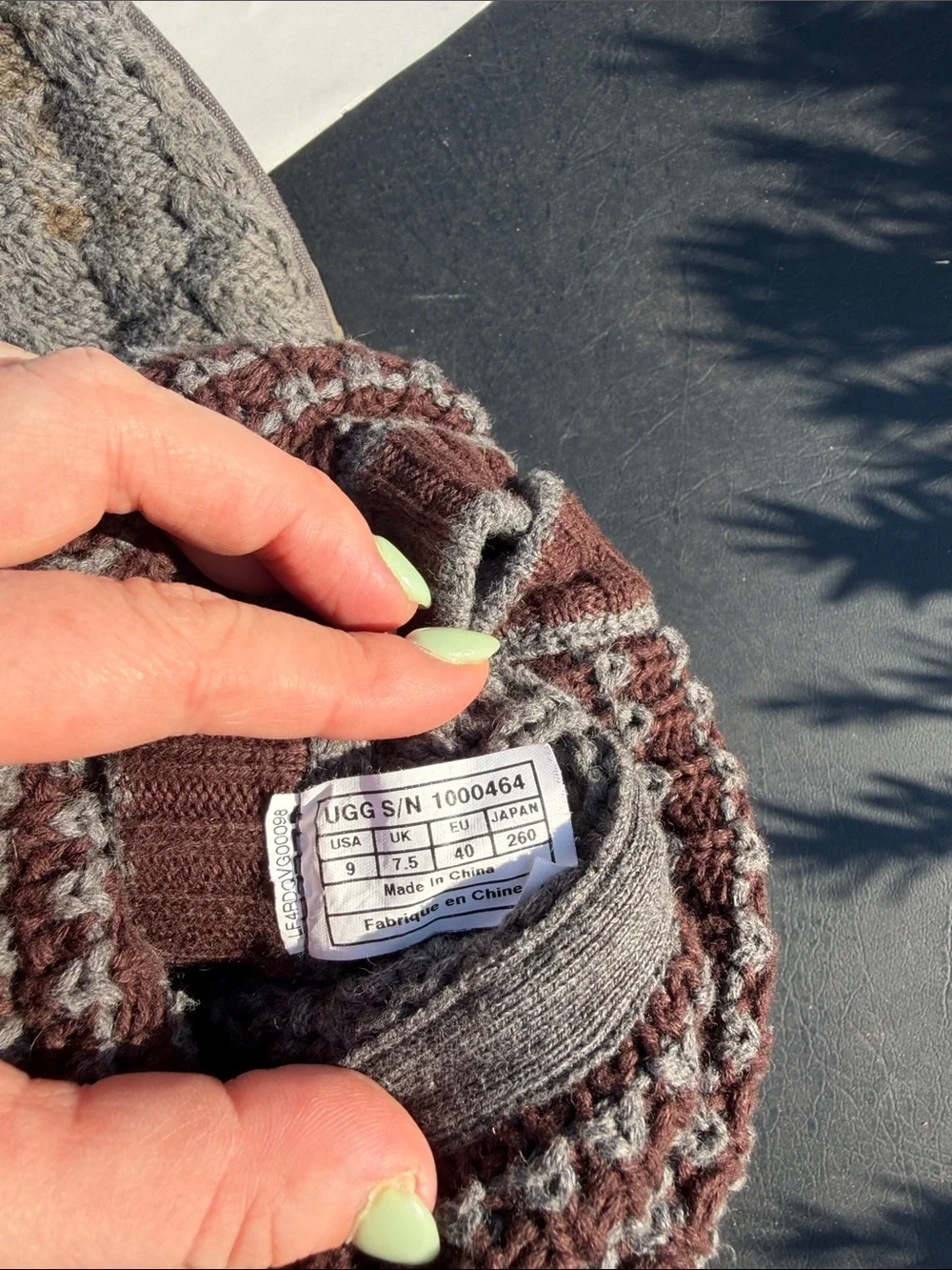UGG Gray Knit Button Mid-Calf Winter Boots